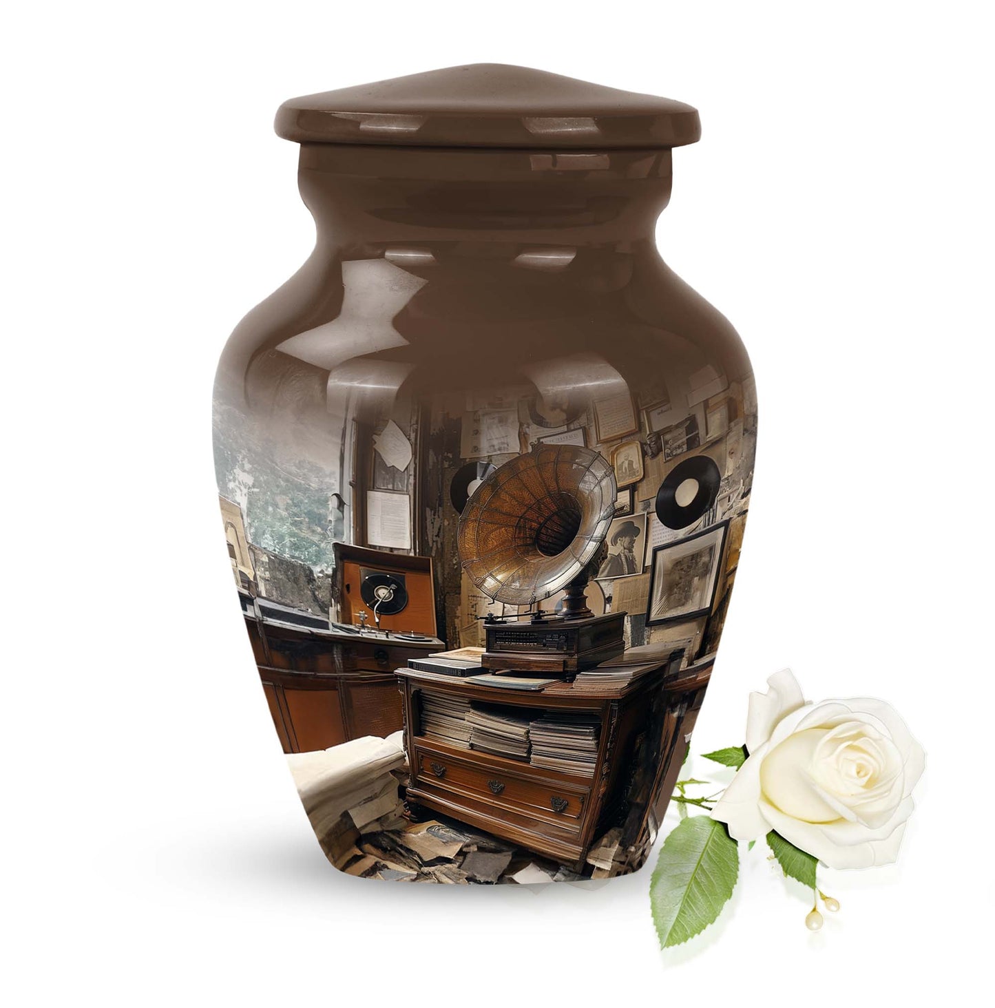  Gramophone Urn, burial ash urn for adults
