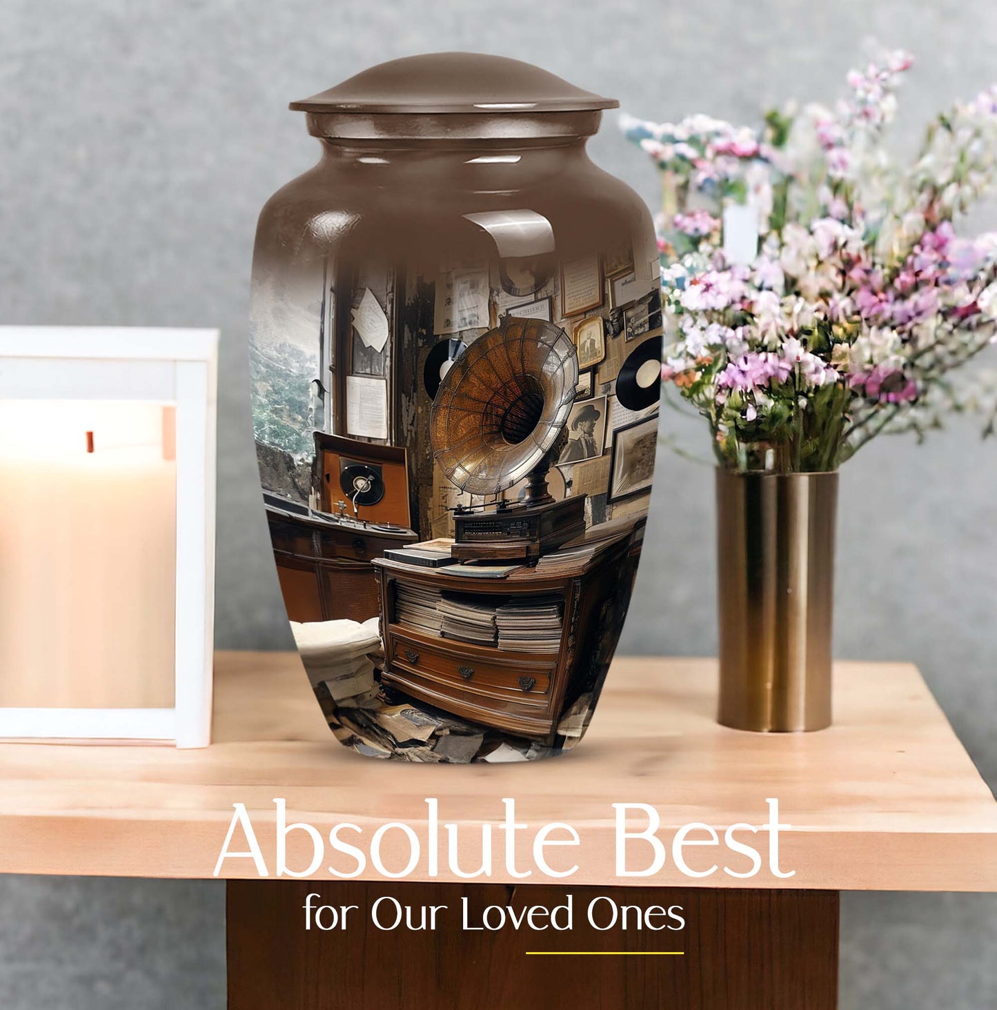  Gramophone Urn, burial ash urn for adults