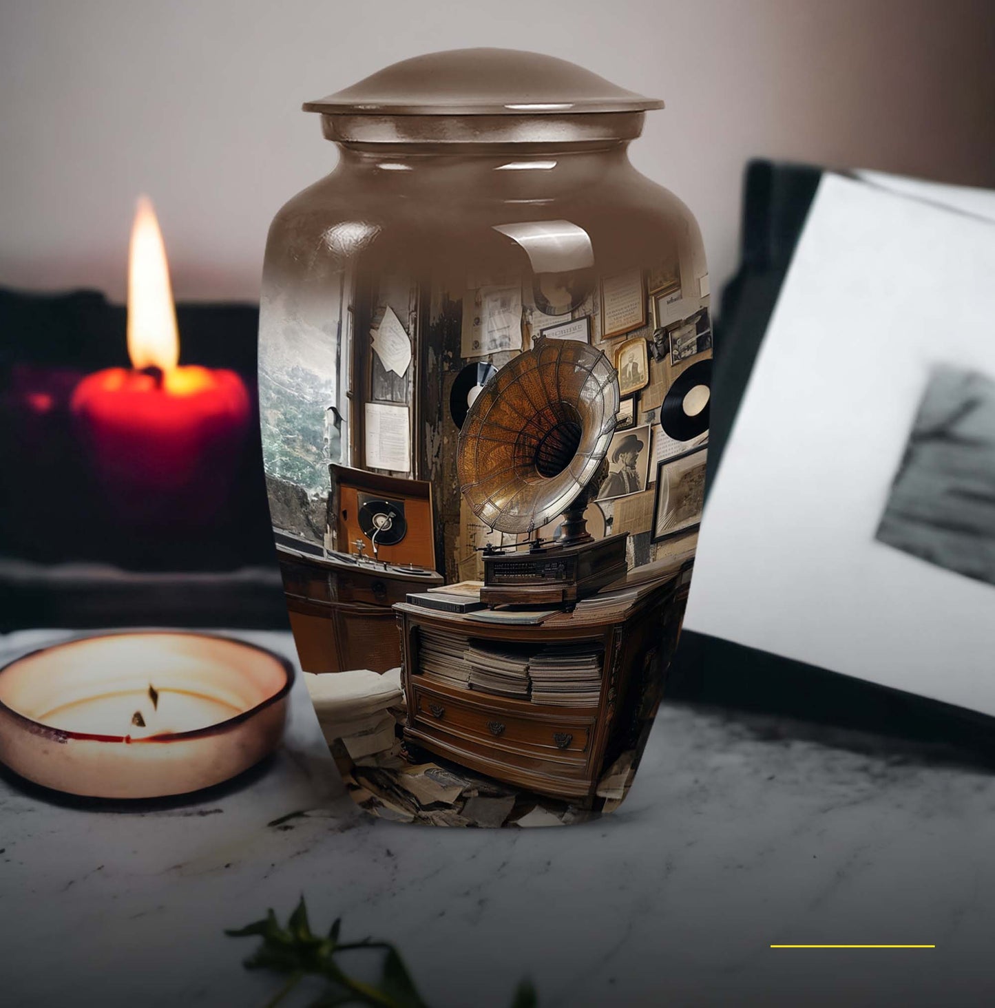  Gramophone Urn, burial ash urn for adults