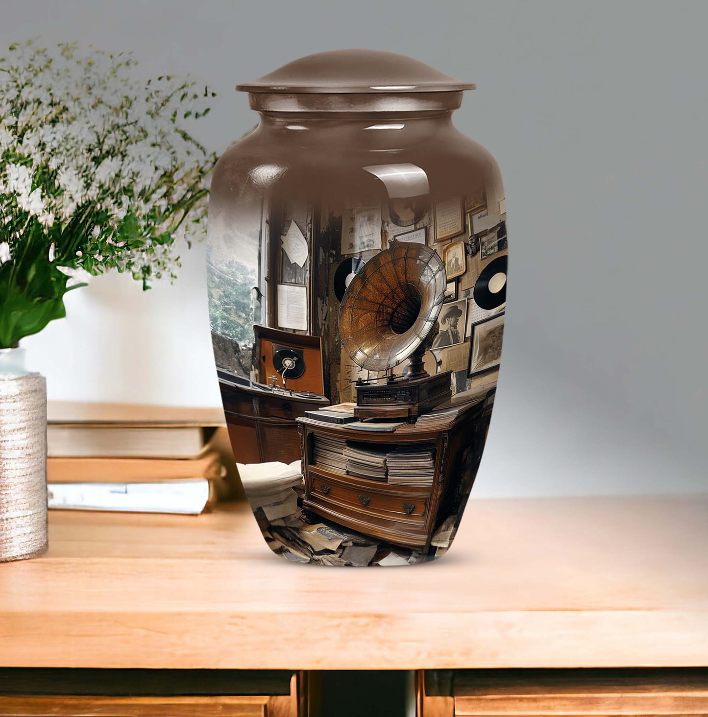  Gramophone Urn, burial ash urn for adults