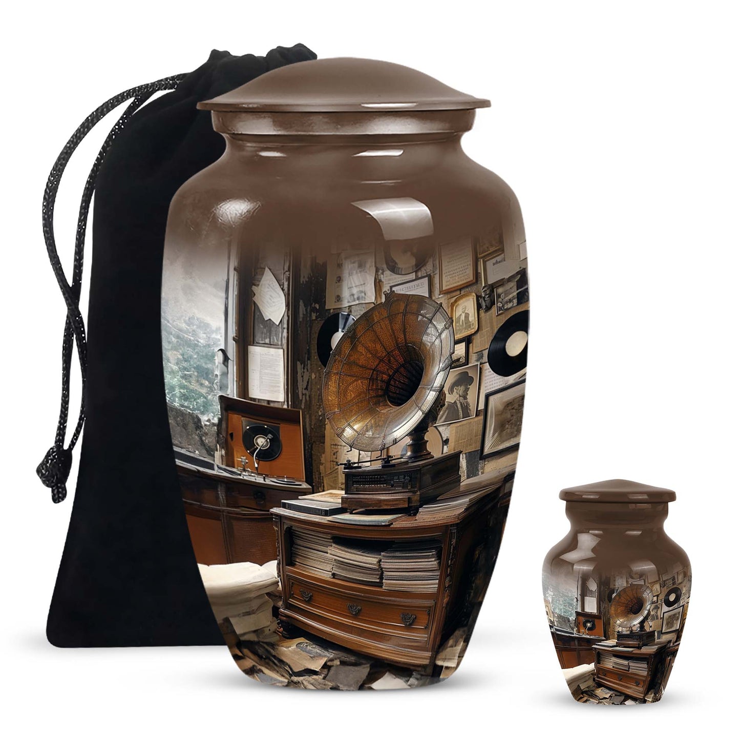  Gramophone Urn, burial ash urn for adults