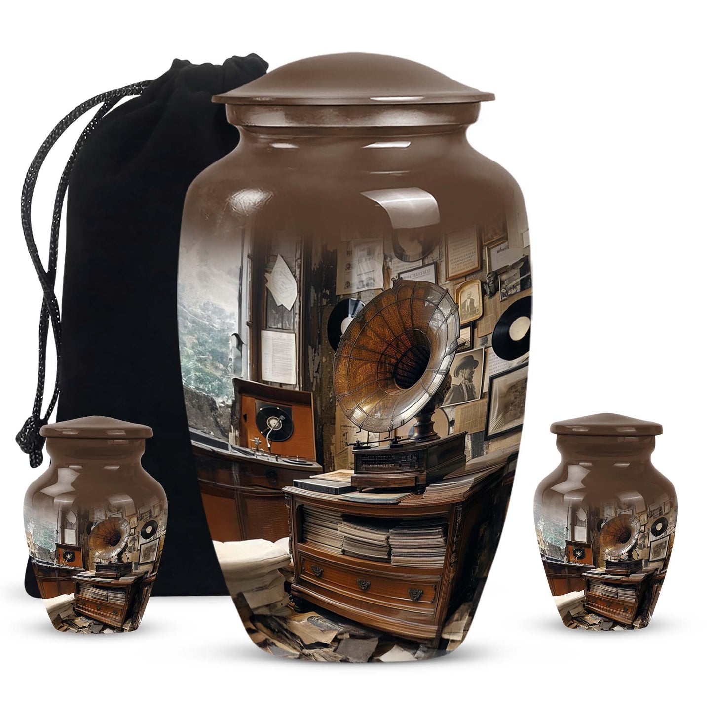  Gramophone Urn, burial ash urn for adults