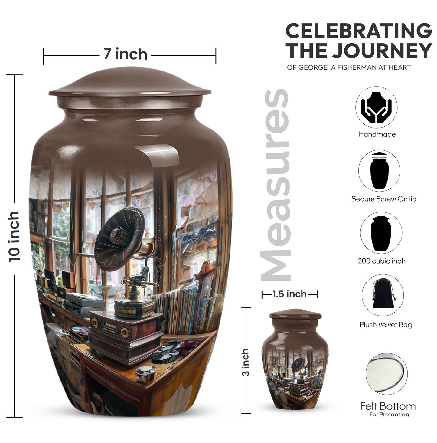Gramophone Urn for cremation