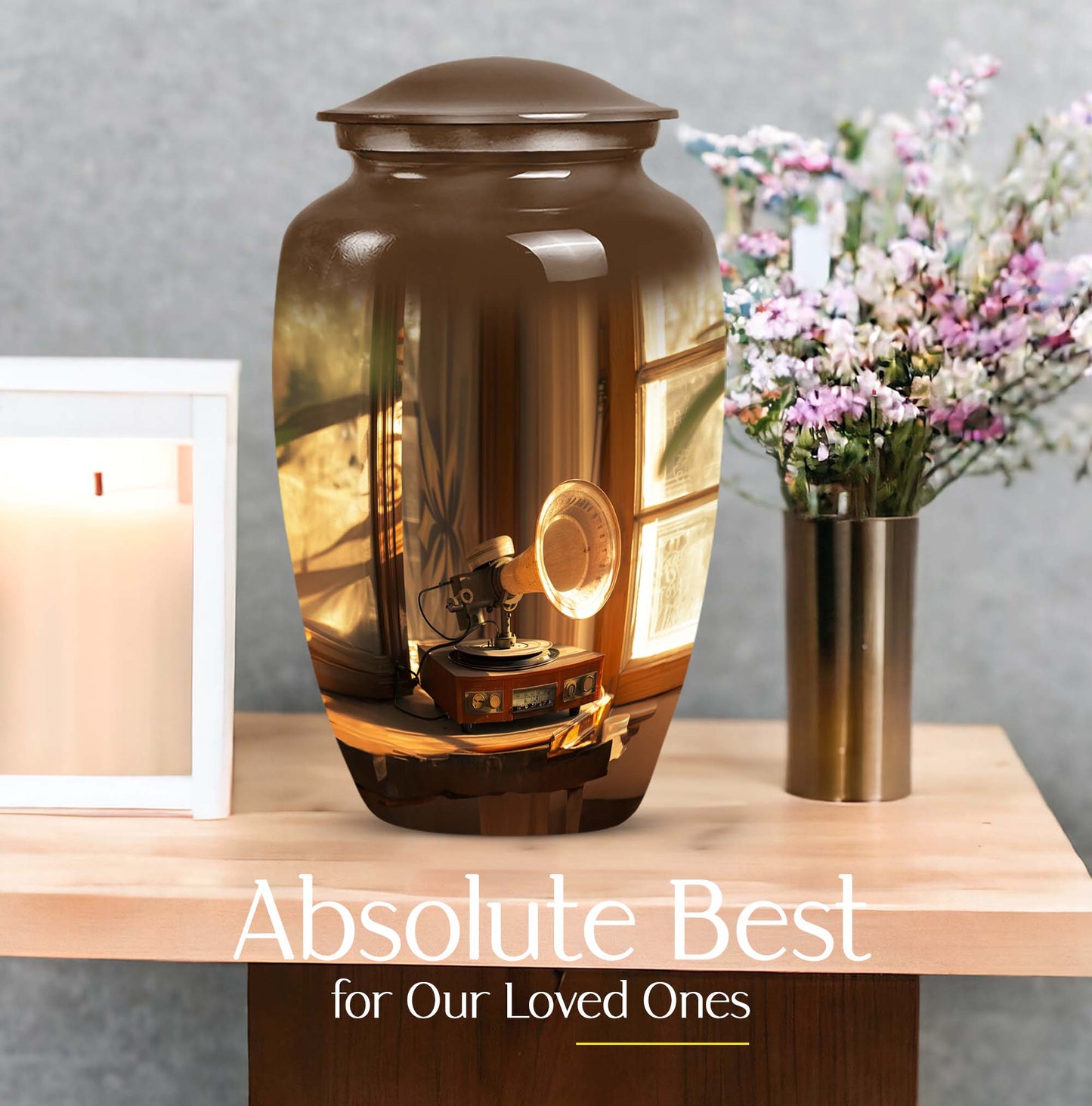 Gramophone Urn, burial urn for human ashes