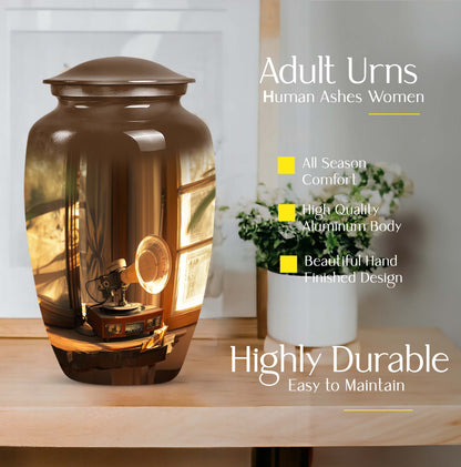 Gramophone Urn, burial urn for human ashes