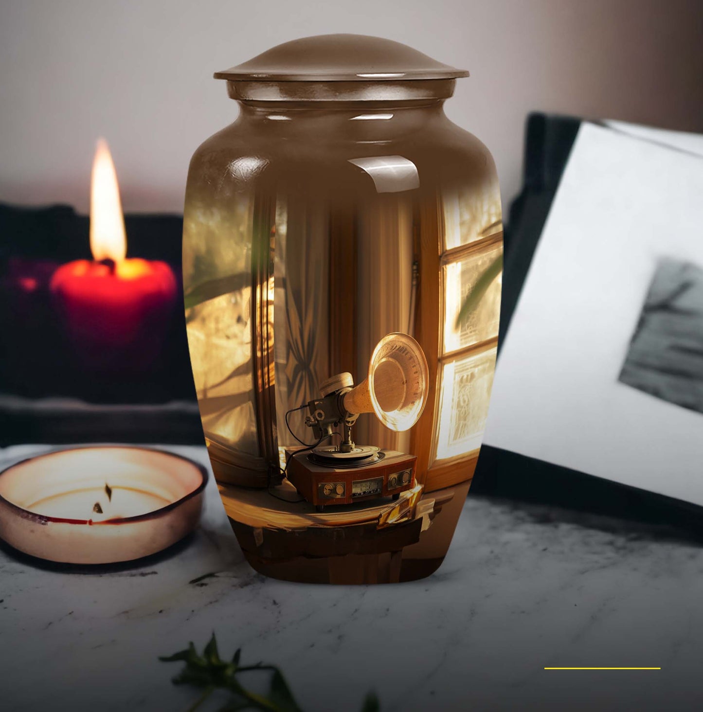 Gramophone Urn, burial urn for human ashes