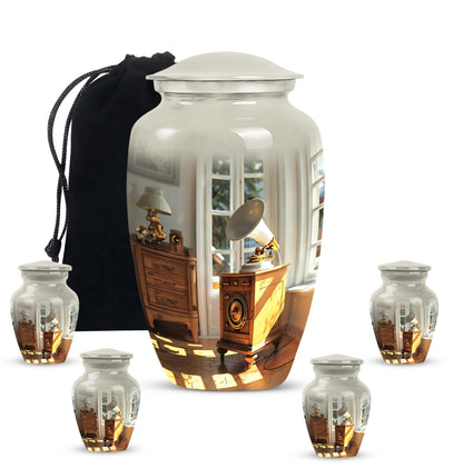 Gramophone themed, Keepsake urn For Ashes
