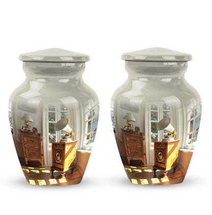 Gramophone themed, Keepsake urn For Ashes