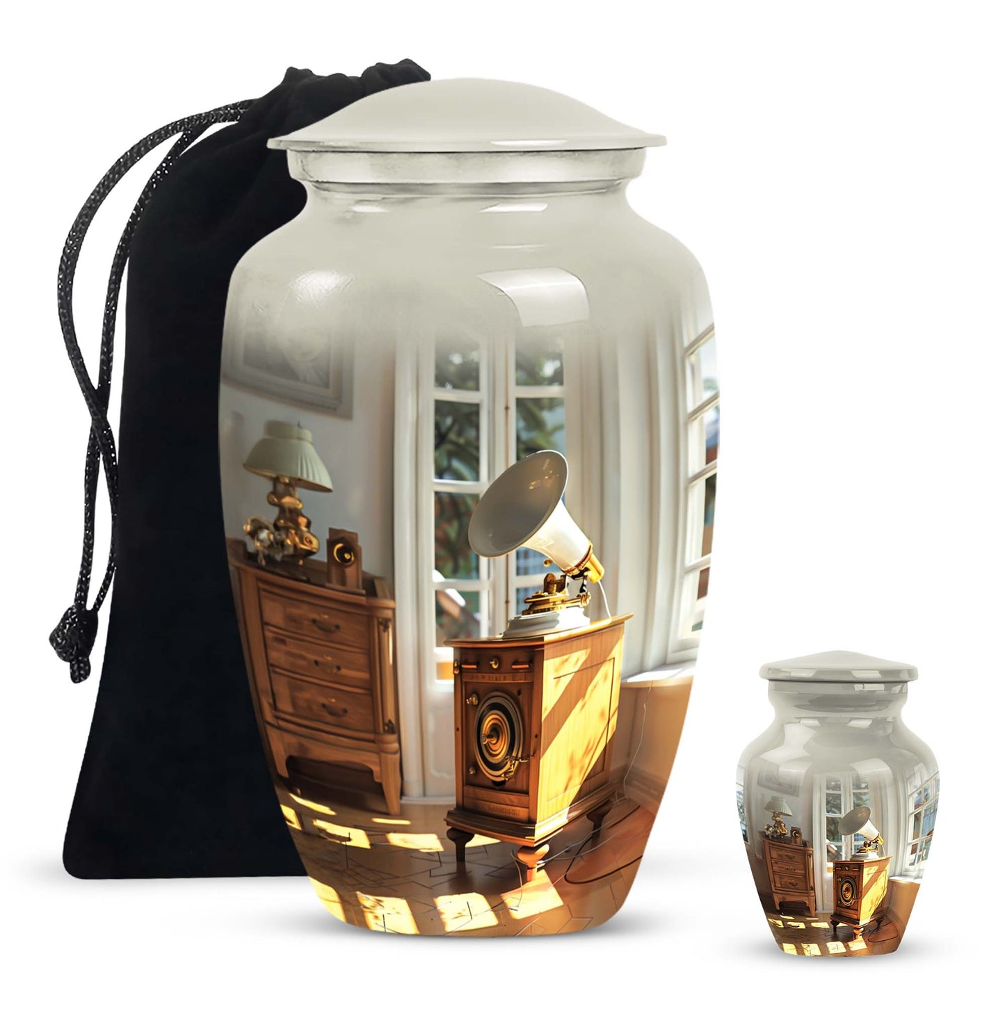 Gramophone themed, Keepsake urn For Ashes