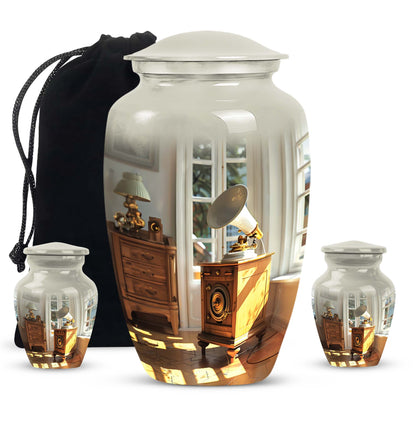 Gramophone themed, Keepsake urn For Ashes