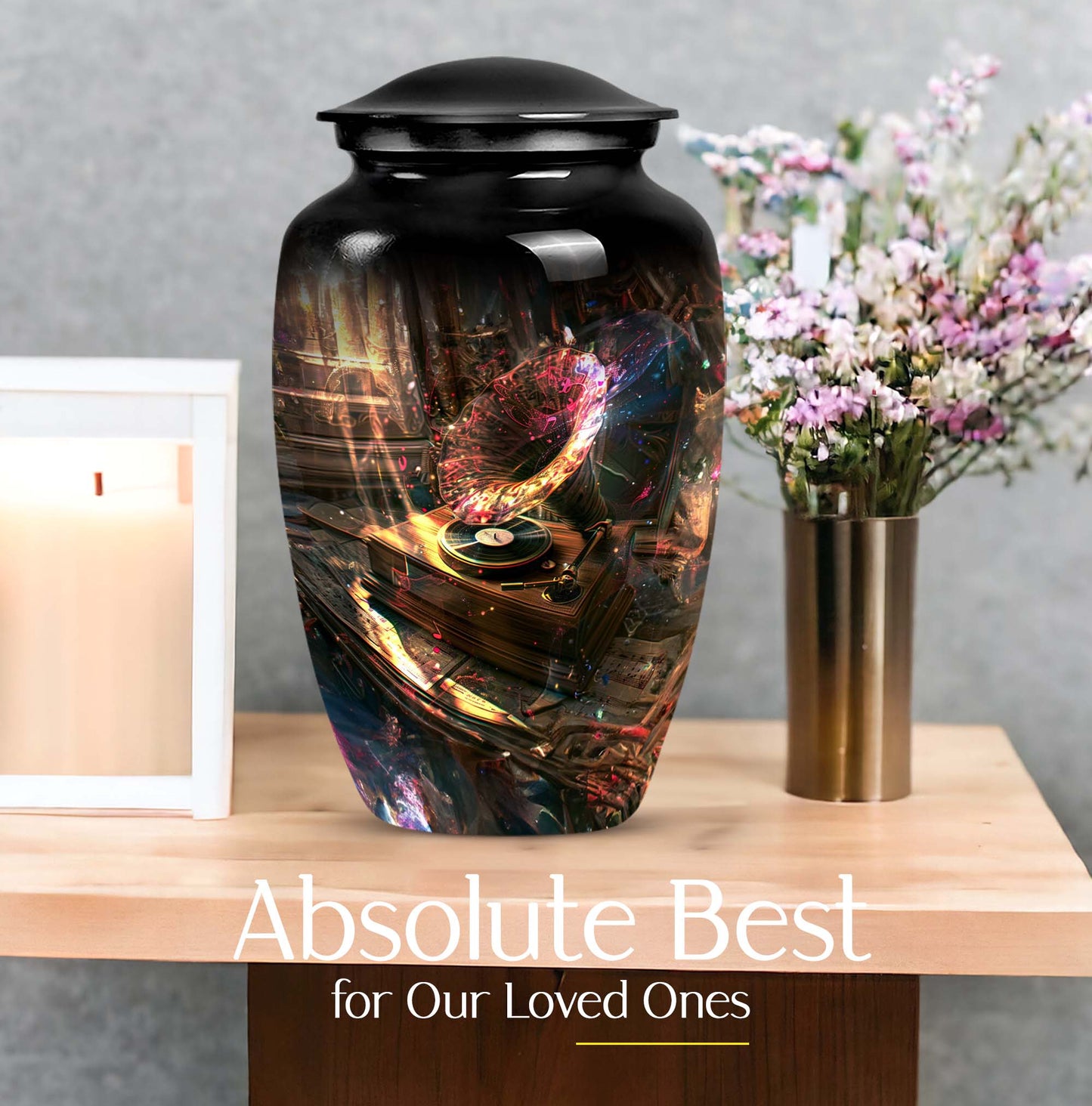 Gramophone Design Burial Urn for Human Ashes