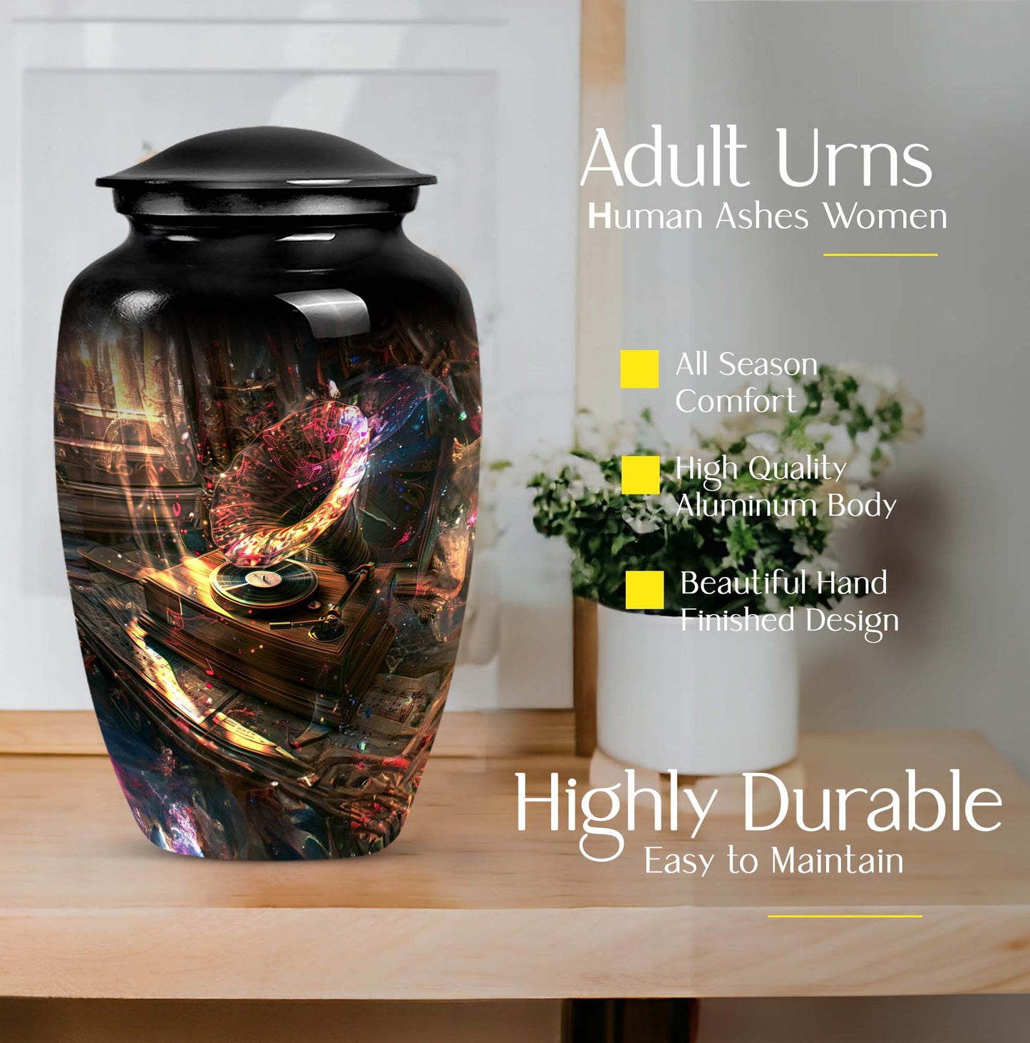 Gramophone Design Burial Urn for Human Ashes