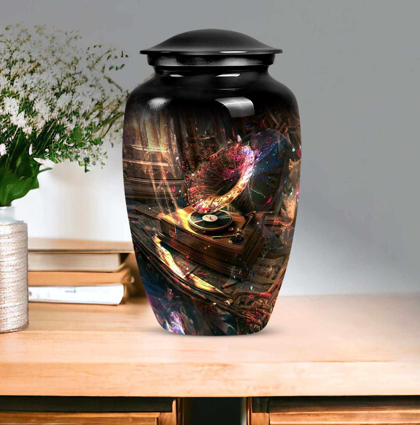 Gramophone Design Burial Urn for Human Ashes