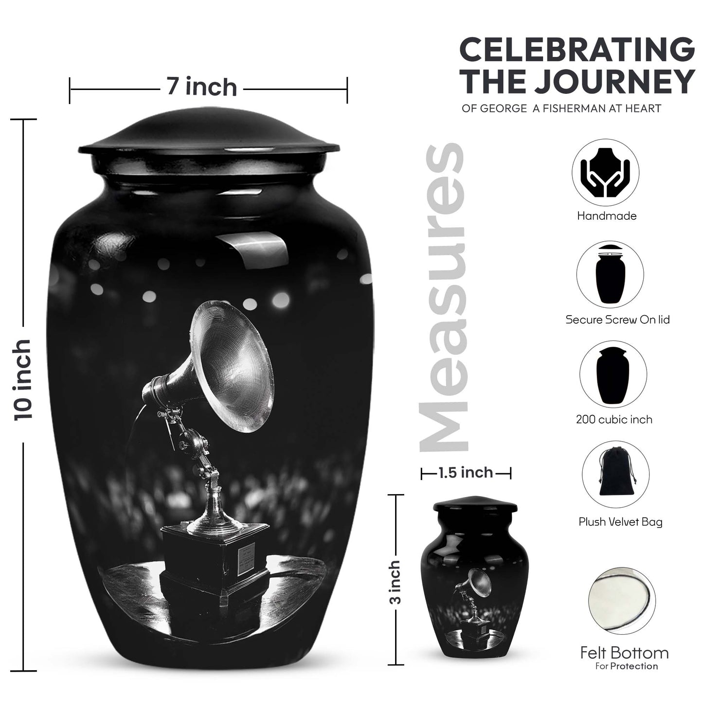 Gramophone Urn - Keepsake Urn