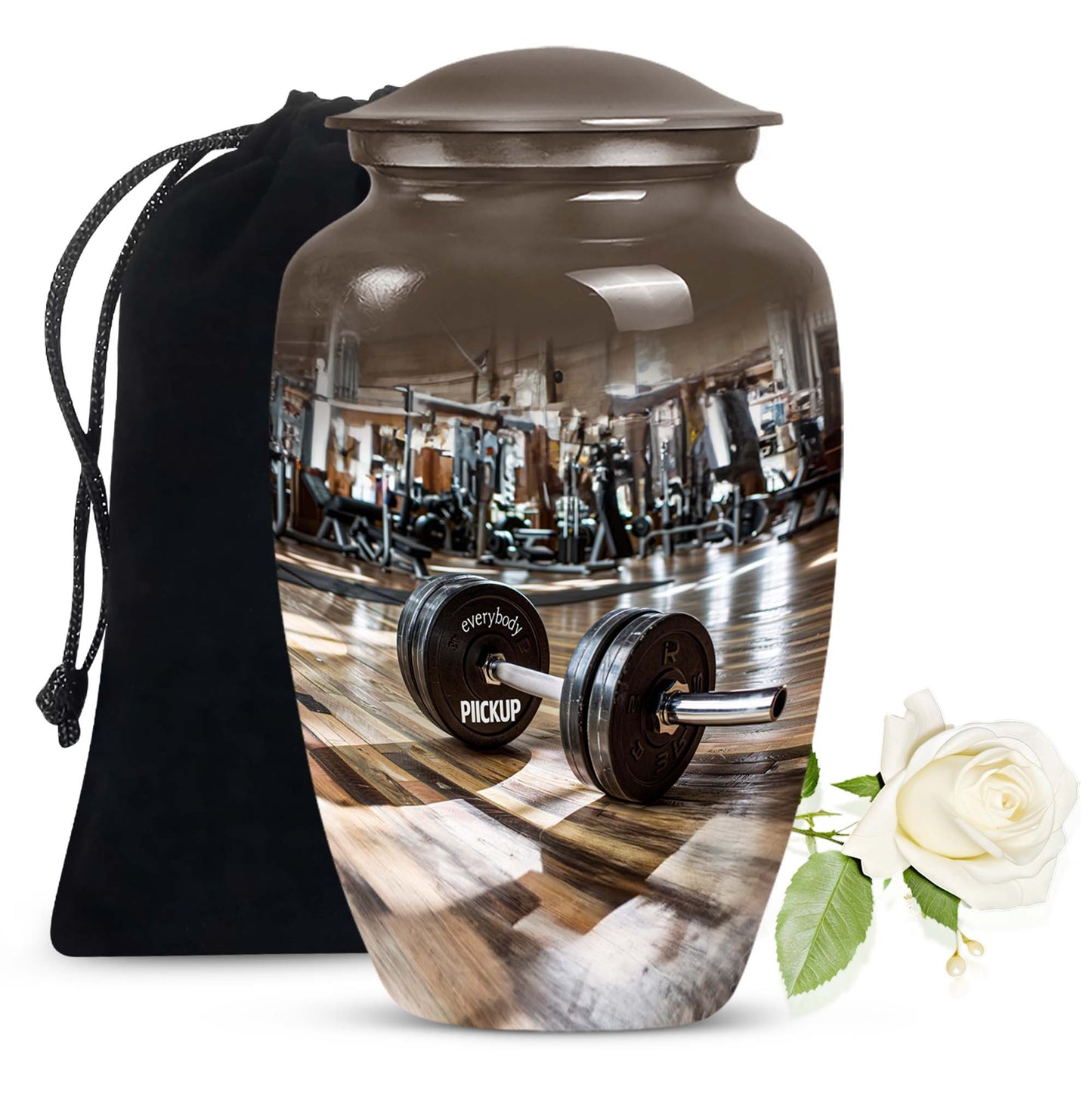 Classic Dumbles Urn made of Aluminium for human ashes.