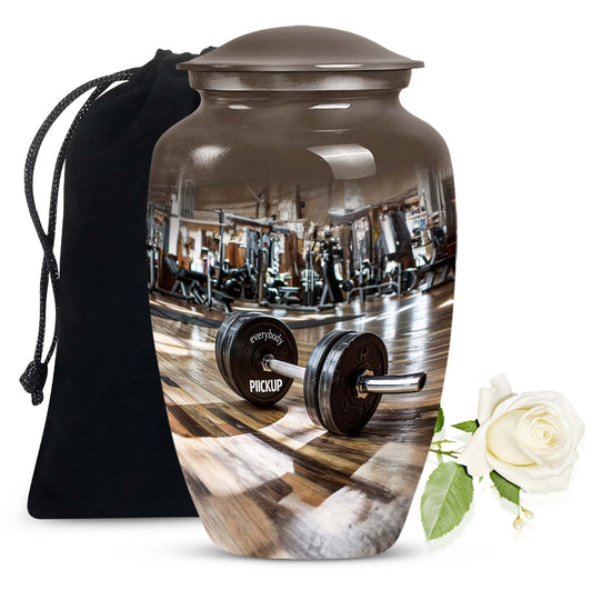 Classic Dumbles Urn made of Aluminium for human ashes.