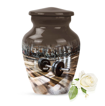 Classic Dumbles Urn made of Aluminium for human ashes.
