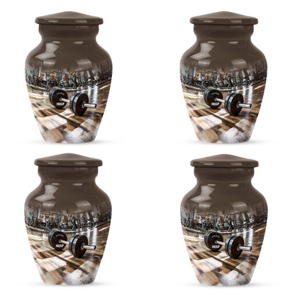 Classic Dumbles Urn made of Aluminium for human ashes.