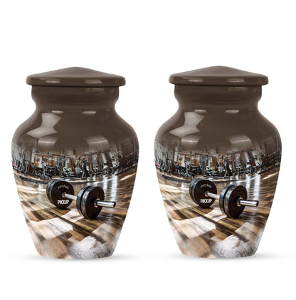 Classic Dumbles Urn made of Aluminium for human ashes.