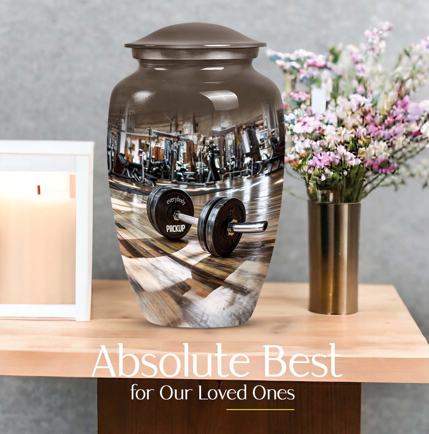 Classic Dumbles Urn made of Aluminium for human ashes.