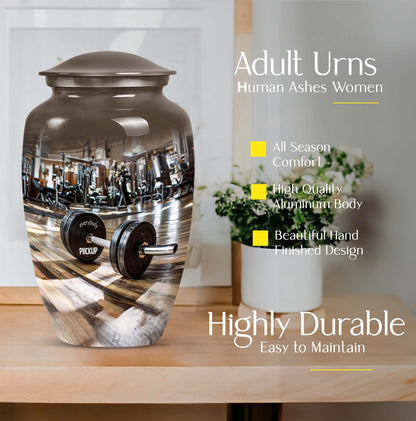Classic Dumbles Urn made of Aluminium for human ashes.