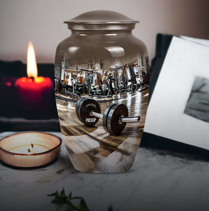 Classic Dumbles Urn made of Aluminium for human ashes.