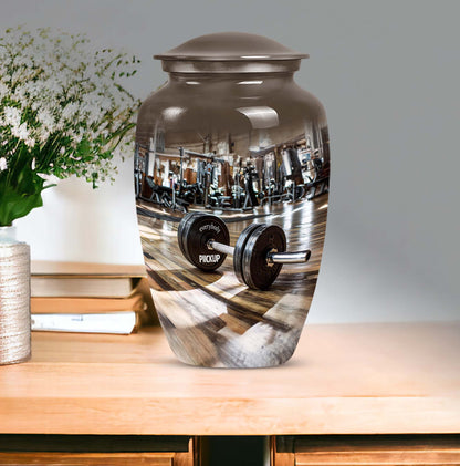 Classic Dumbles Urn made of Aluminium for human ashes.