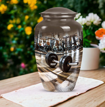 Classic Dumbles Urn made of Aluminium for human ashes.