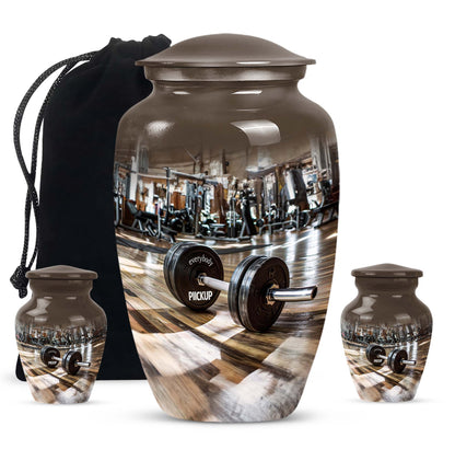 Classic Dumbles Urn made of Aluminium for human ashes.