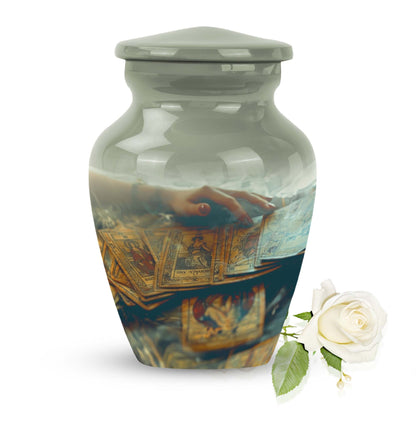 Classic 10-inch tarot urn for ashes.
