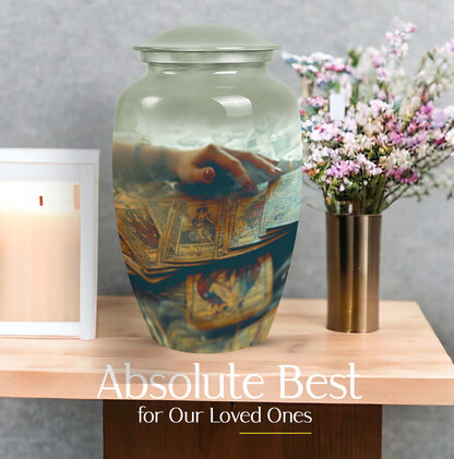 Classic 10-inch tarot urn for ashes.