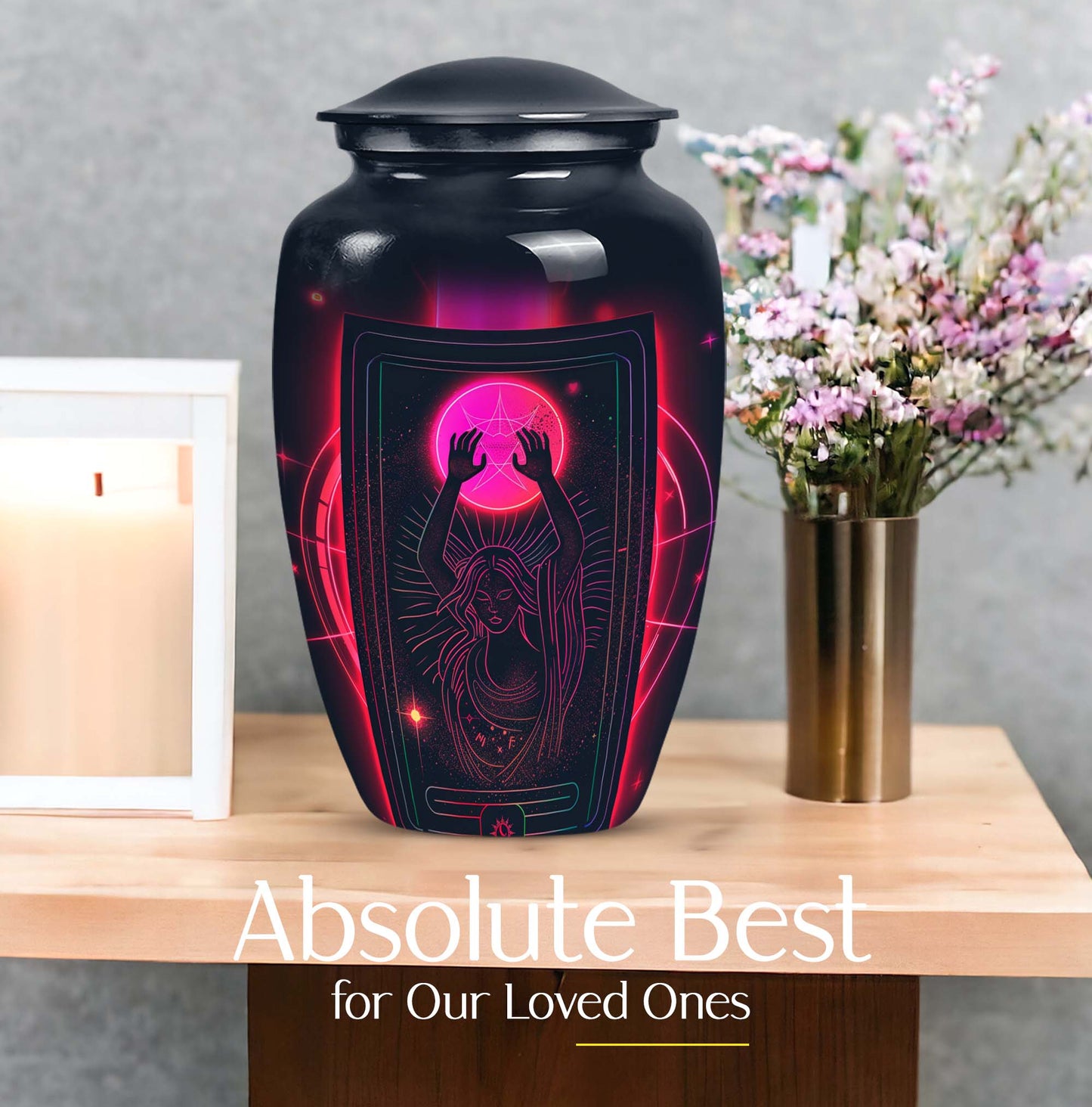 Classic 10-inch Tarot Urn made of aluminium for adult 