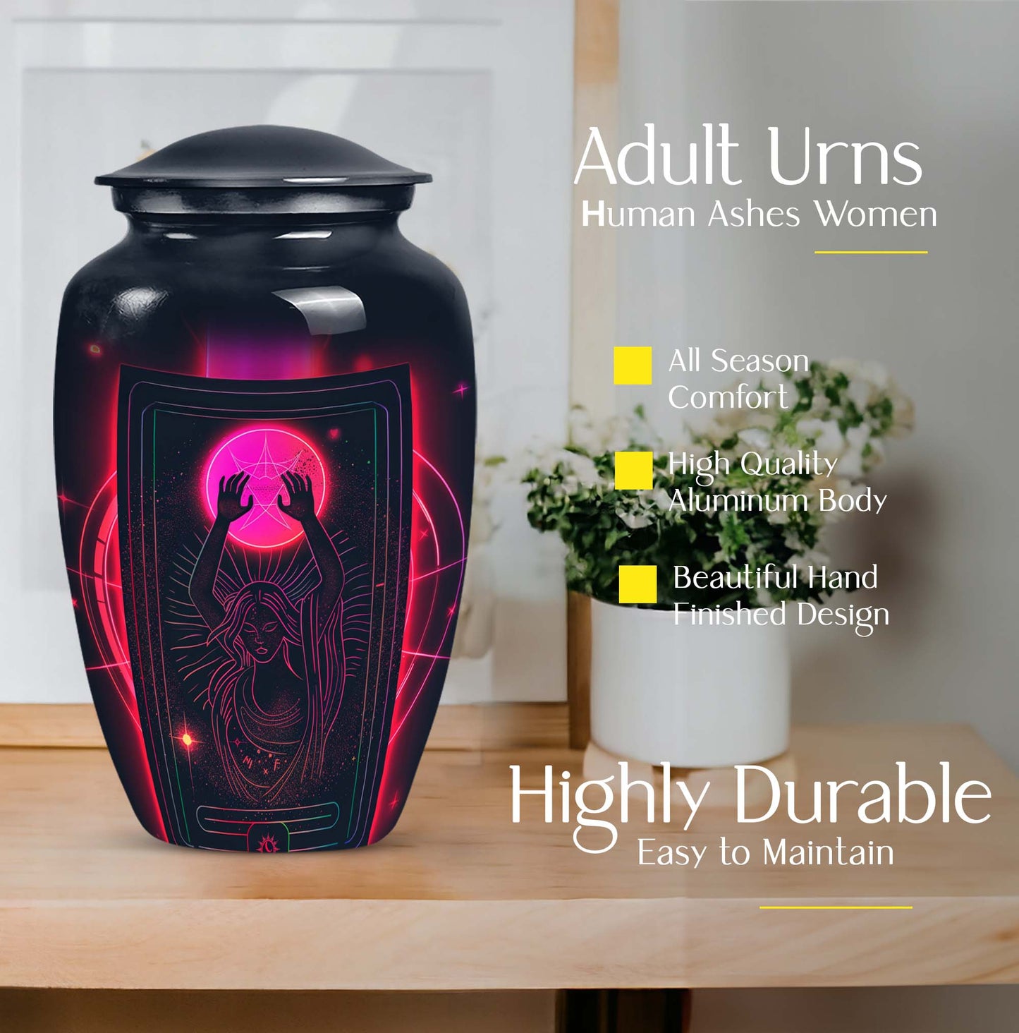 Classic 10-inch Tarot Urn made of aluminium for adult 