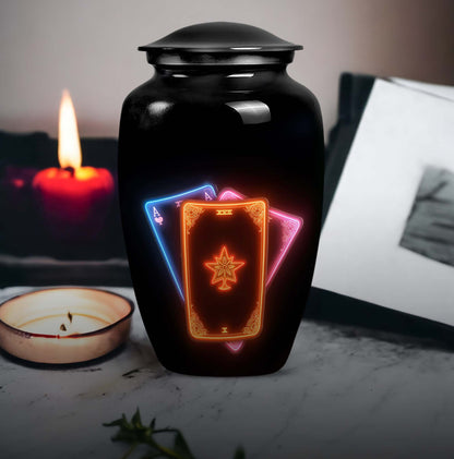 Tarot Urn, classic aluminum cremation urn for mom.