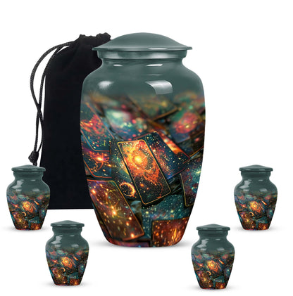 Tarot urn for adult human ashes