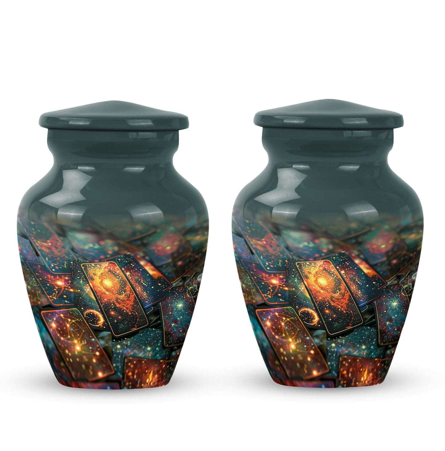 Tarot urn for adult human ashes