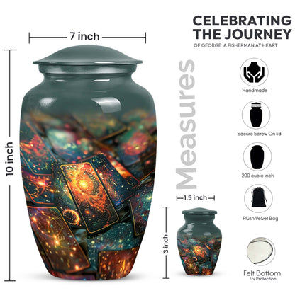 Tarot urn for adult human ashes