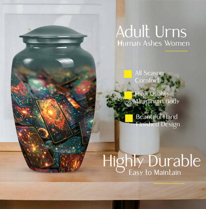 Tarot urn for adult human ashes
