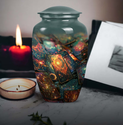 Tarot urn for adult human ashes