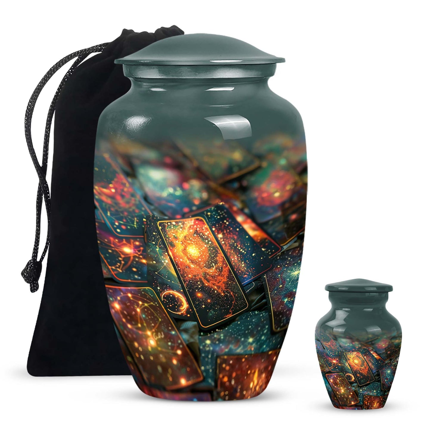 Tarot urn for adult human ashes