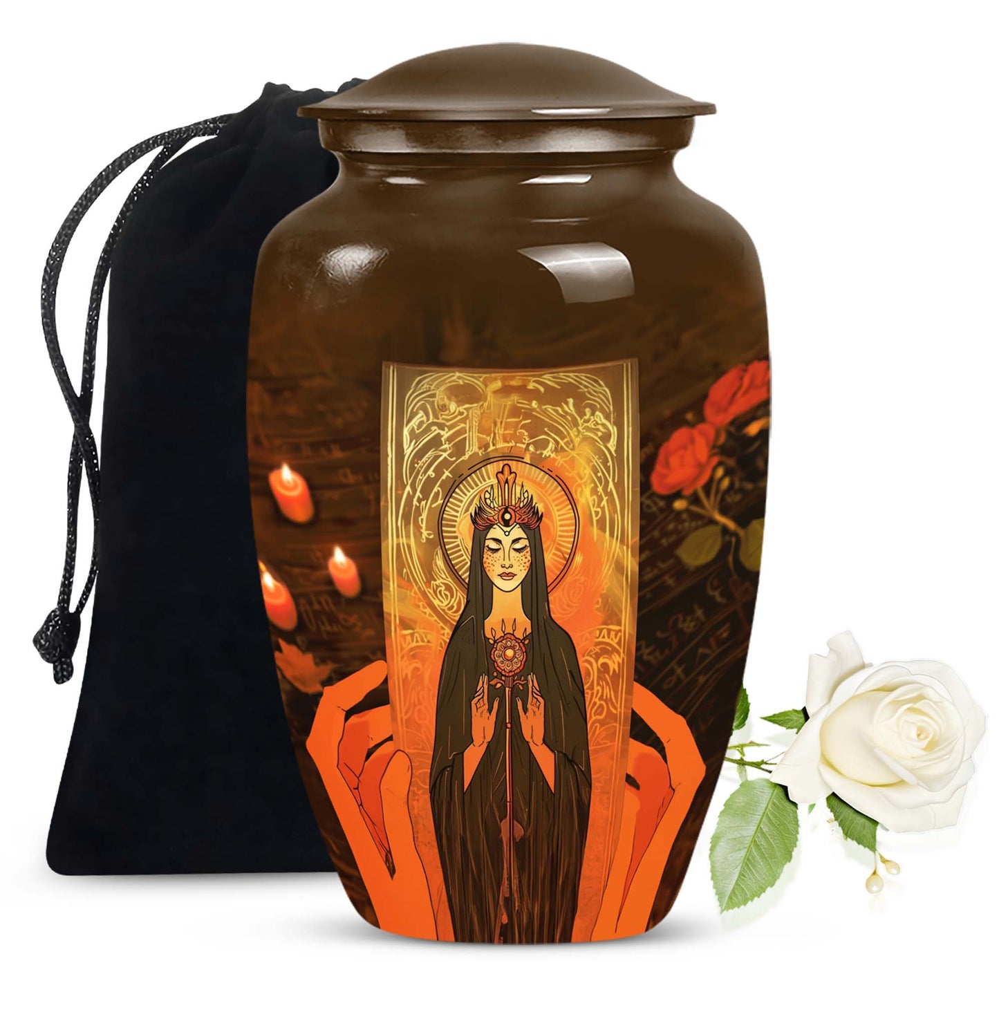 10-inch Tarot Urn, aluminium memorial forever urn.