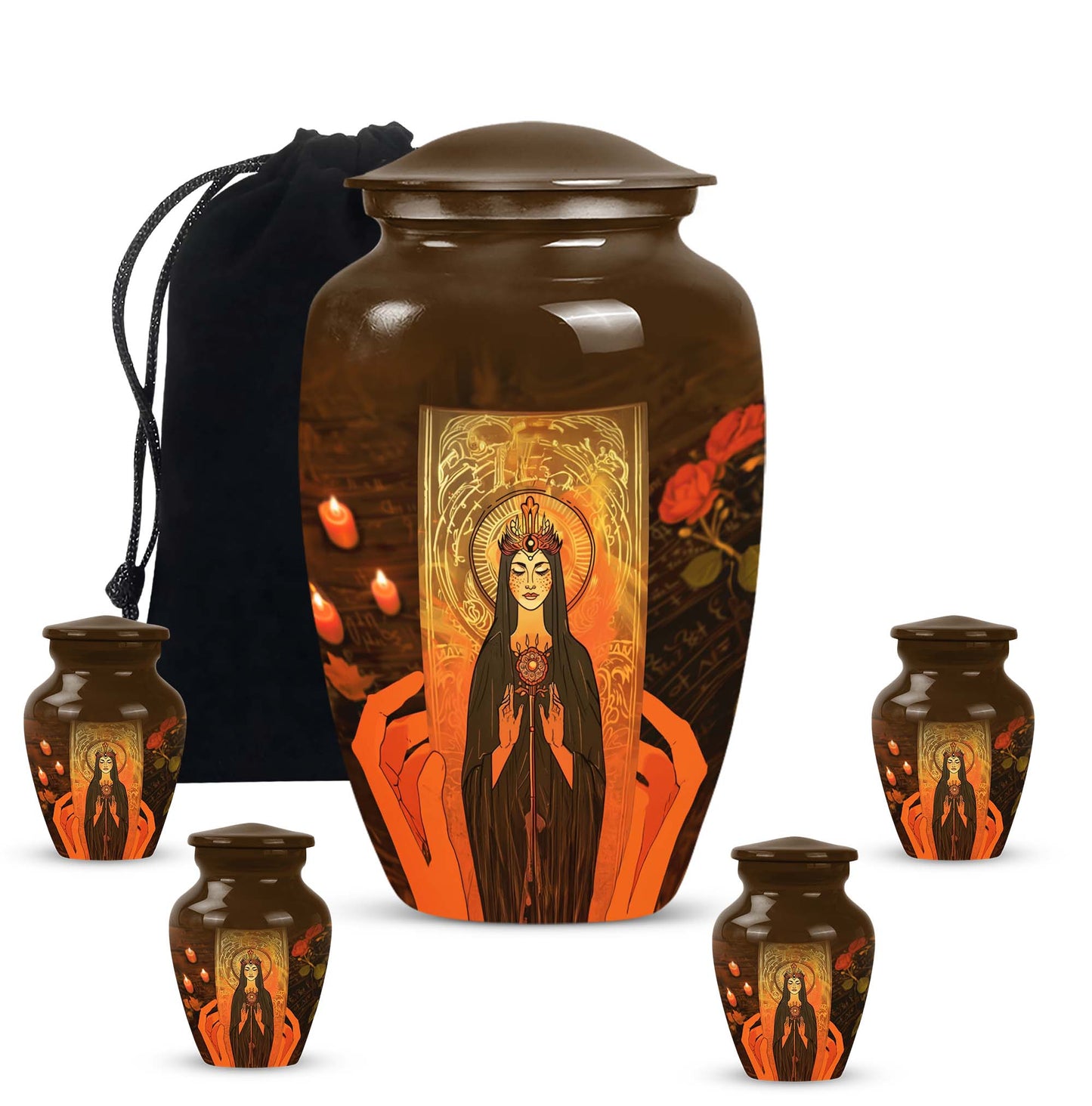 10-inch Tarot Urn, aluminium memorial forever urn.