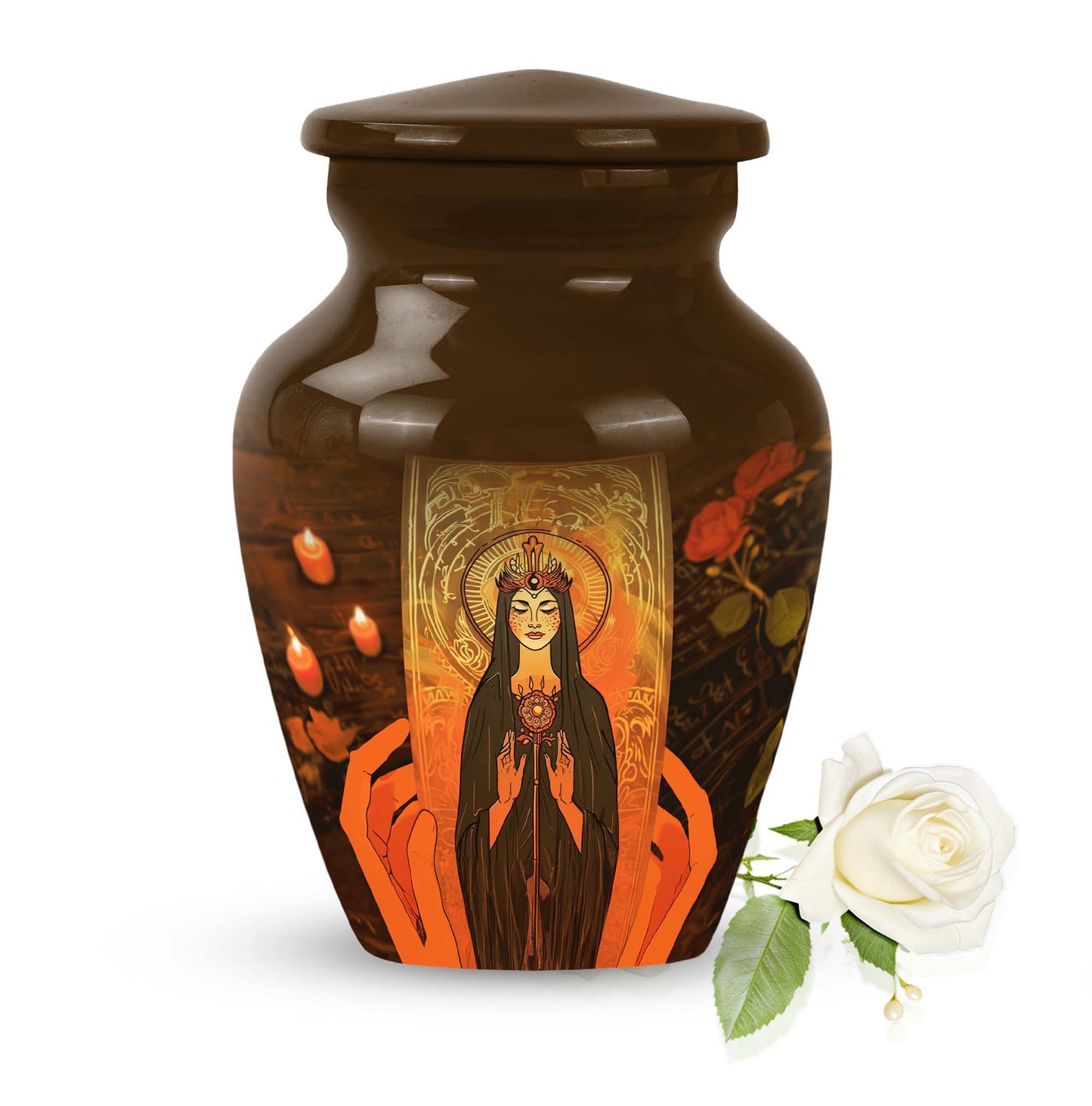 10-inch Tarot Urn, aluminium memorial forever urn.
