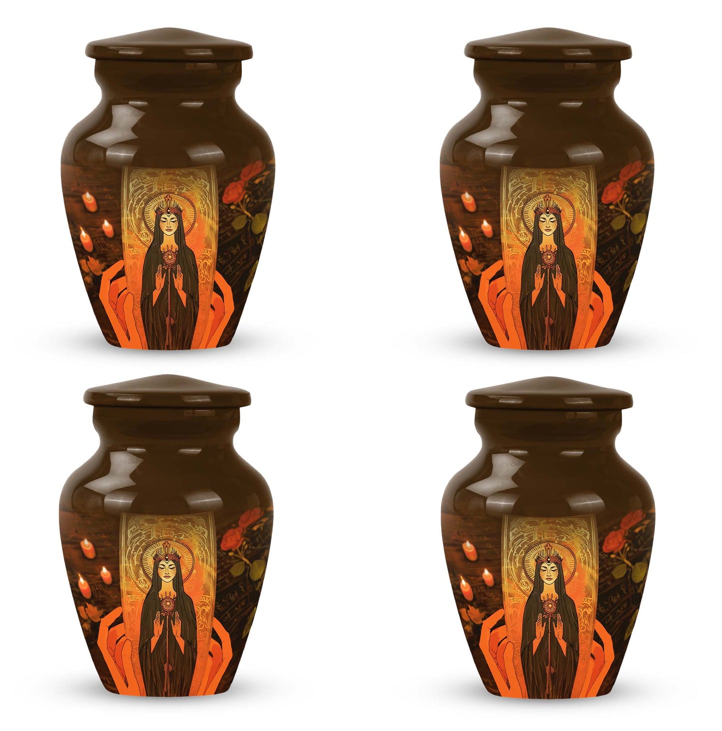 10-inch Tarot Urn, aluminium memorial forever urn.
