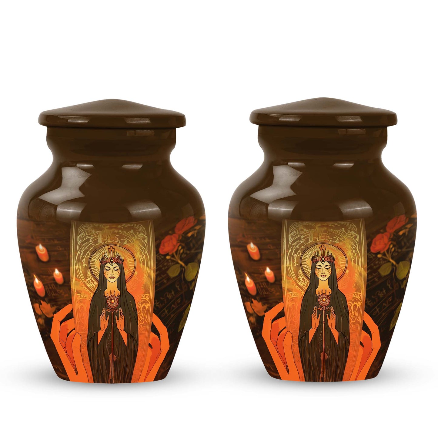 10-inch Tarot Urn, aluminium memorial forever urn.
