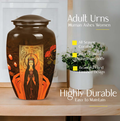 10-inch Tarot Urn, aluminium memorial forever urn.