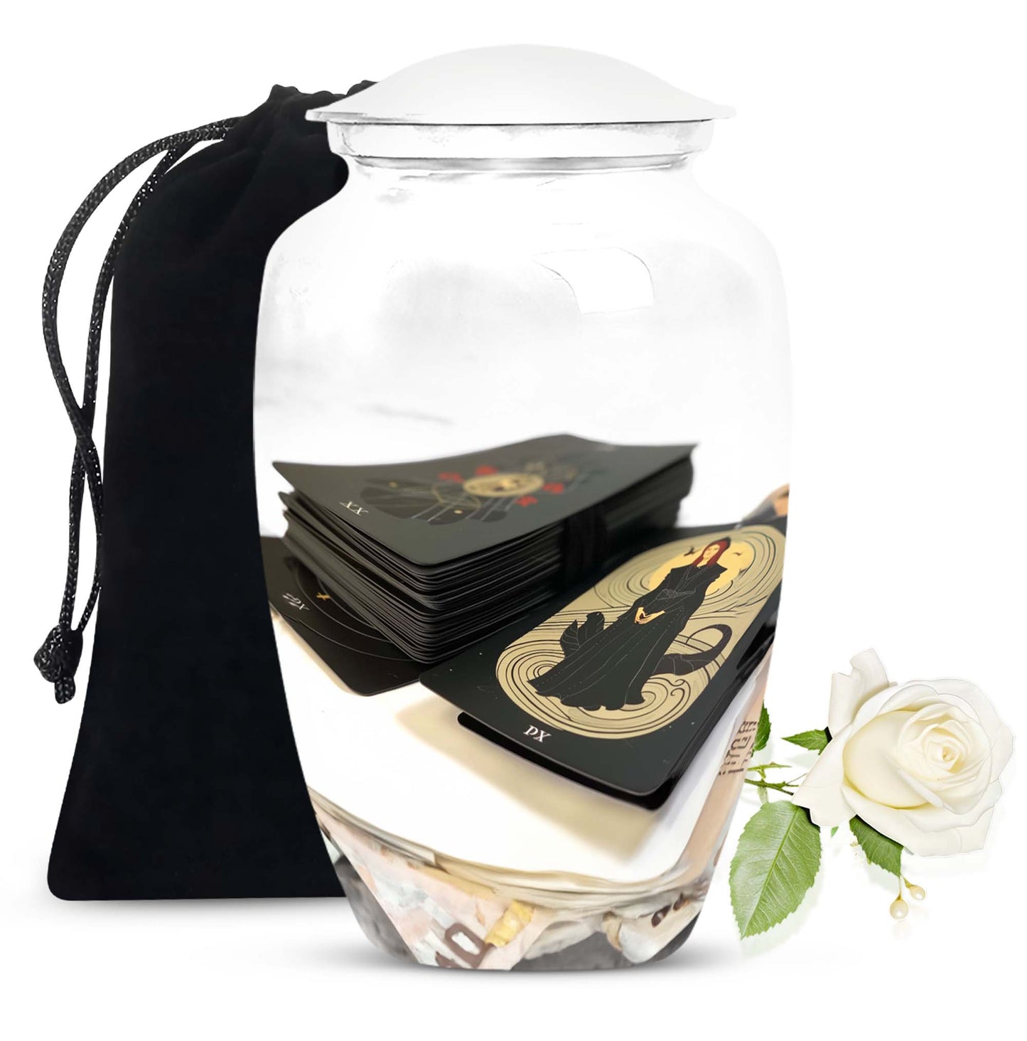 10-inch Tarot Urn in abstract theme.