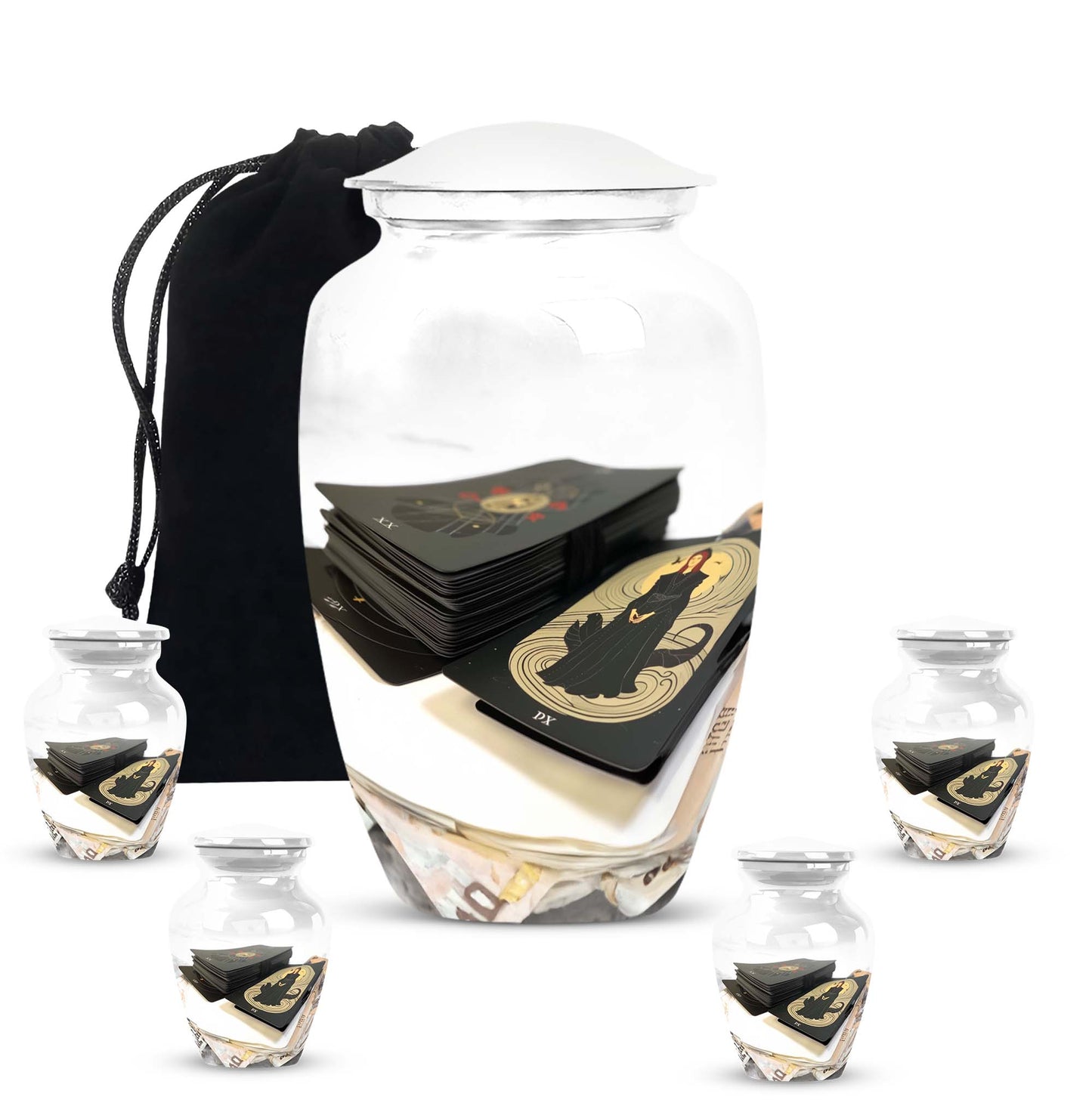 10-inch Tarot Urn in abstract theme.