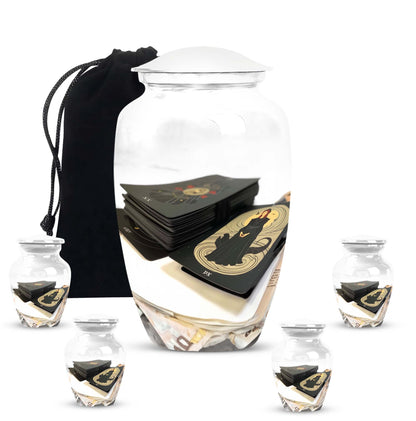 10-inch Tarot Urn in abstract theme.