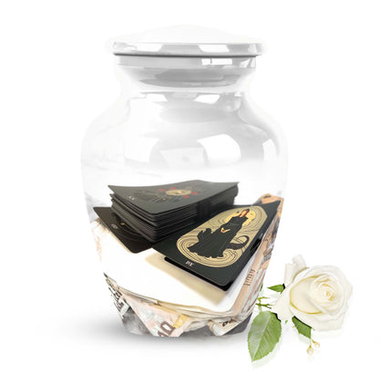 10-inch Tarot Urn in abstract theme.